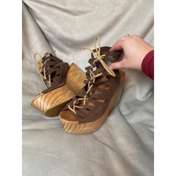 Musse & Cloud - Oneka Leather Lace Up Sandals High Heels size 9 - Picture 2 of 8